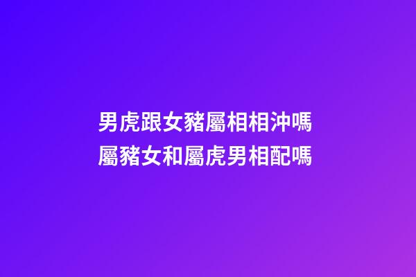 男虎跟女豬屬相相沖嗎 屬豬女和屬虎男相配嗎